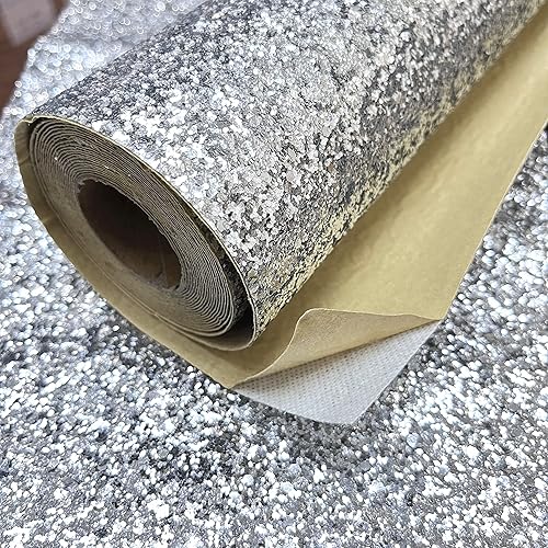 Miniatura 9 de Papel tapiz grueso con purpurina de oro rosa para despegar y pegar, papel tapiz con lentejuelas brillantes para paredes (17.3 x 197 pulgadas, oro