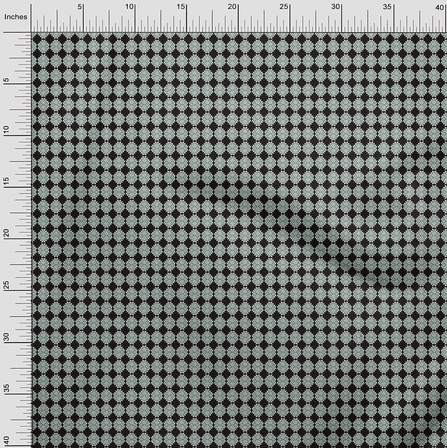 oneOone Cotton Flex Black Fabric Geometric Dress Material Fabric Print Fabric By The Yard 40 Inch Wide-9
