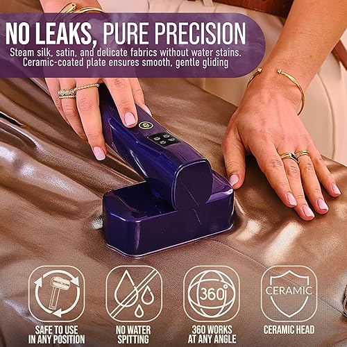 Miniatura 5 de Mini plancha de vapor y vaporizador de ropa de viaje, removedor de arrugas portátil de 1200 W, vaporizador de ropa de mano, calentamiento rápido de