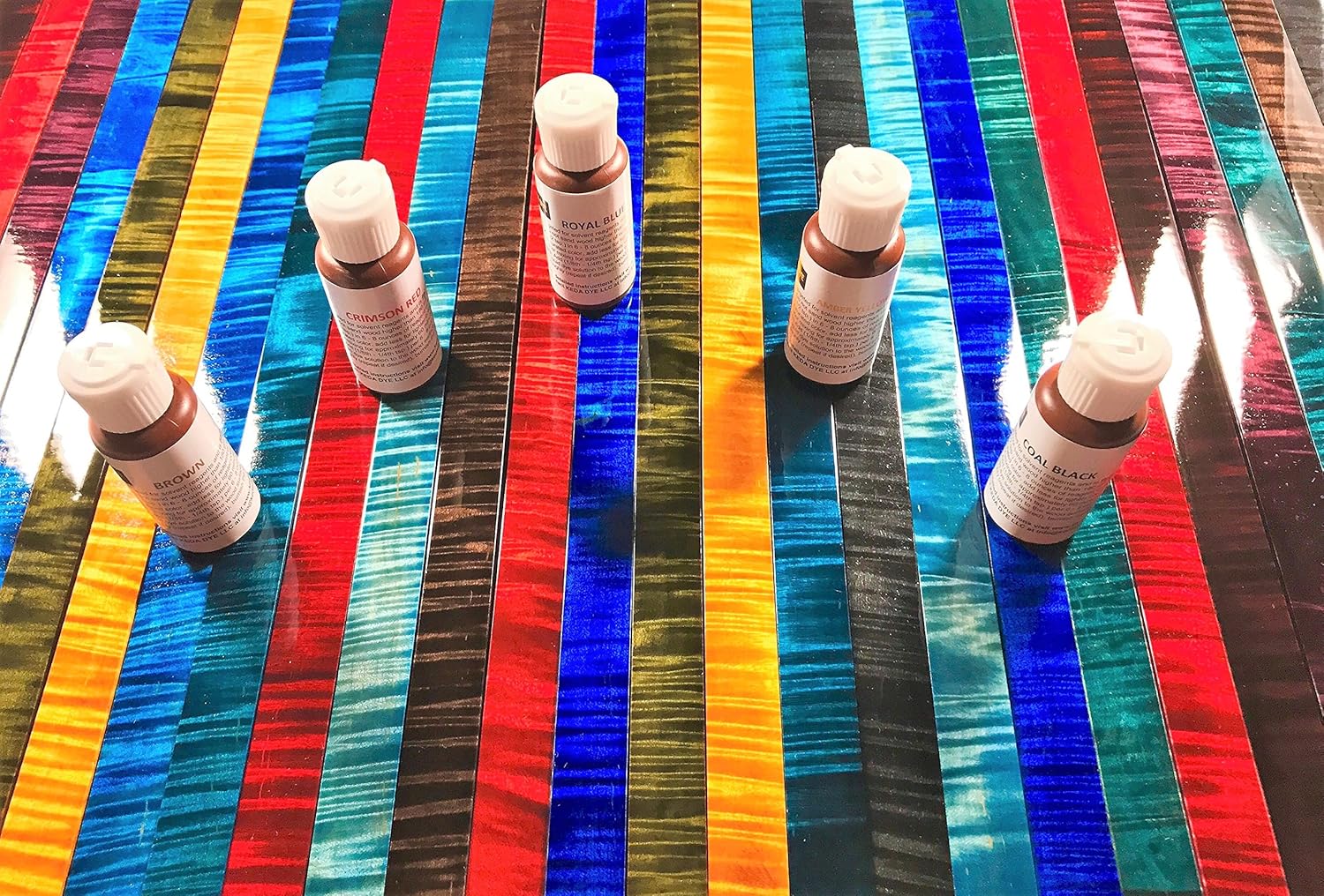 Vibrant Wood Dye Liquid Offered in 5 Color Liquid Dye Kit - Solvent Alcohol Dye