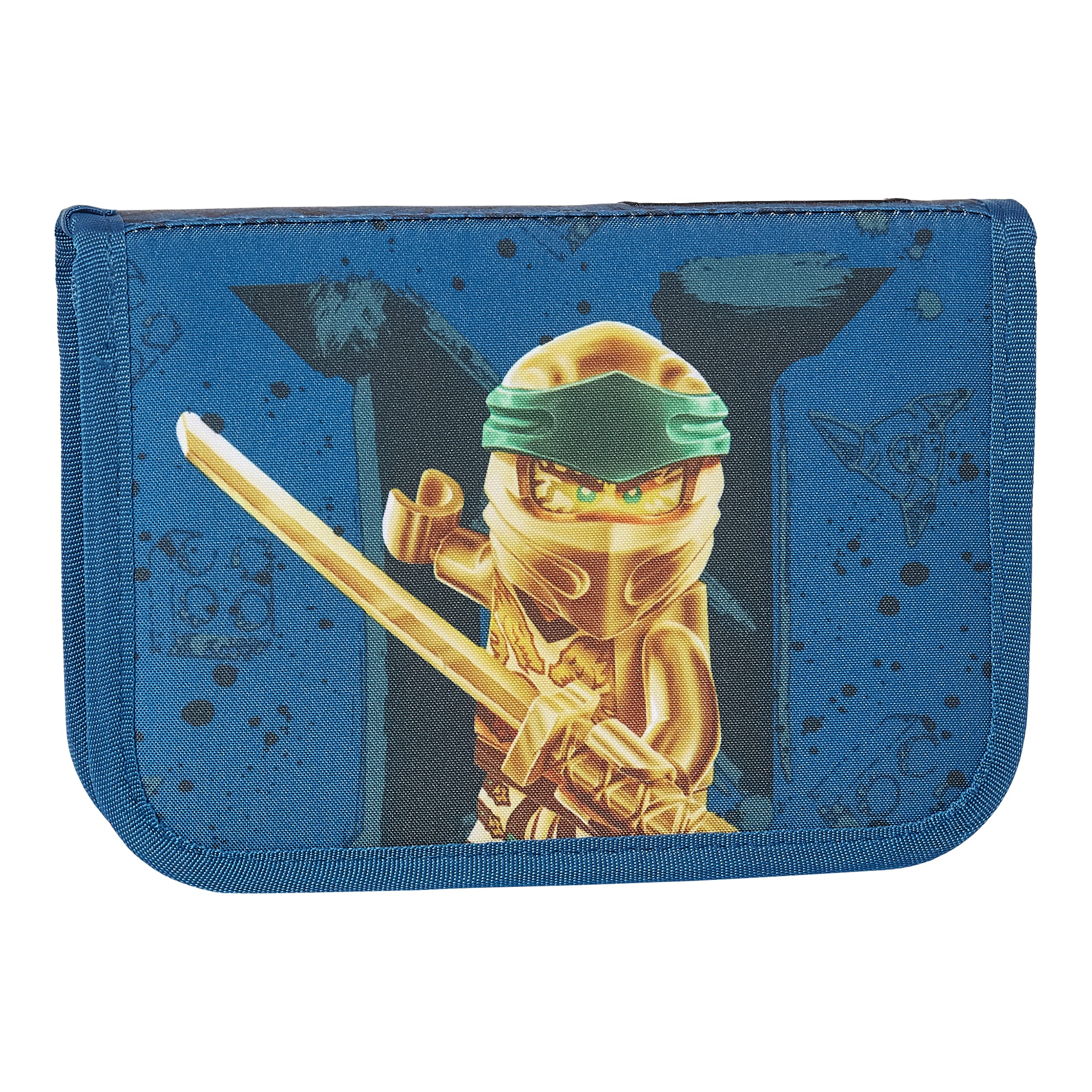 SKANDO BAGS LEGO® - Jungen Easy Schulranzenset 3tlg. - NINJAGO, Gold/Blue - Mit Turnbeutel, Federmäppchen (inkl. Aller nötigen Schreibutensilien) - Leichtgewicht - 5-10 Jahre