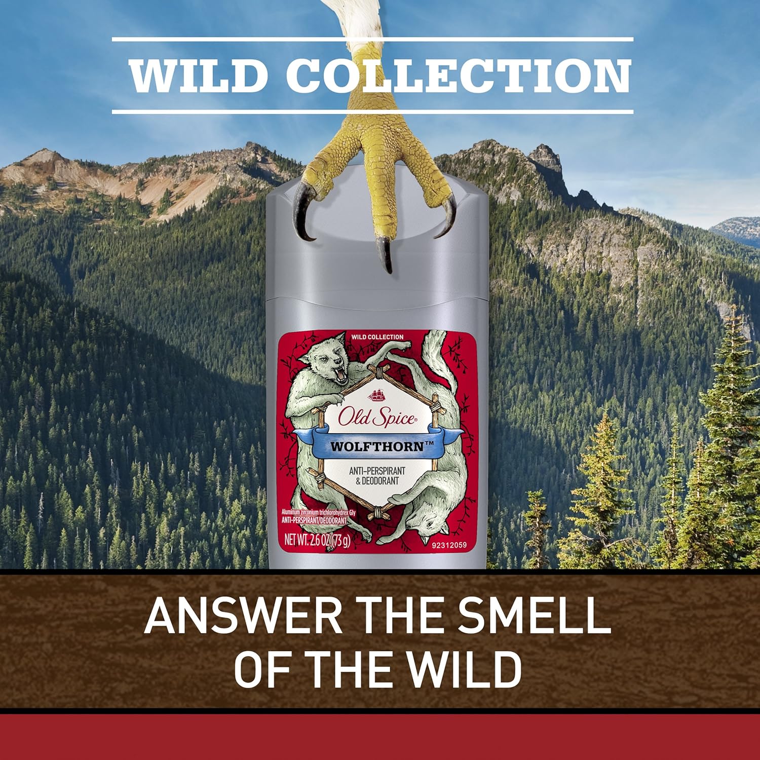 Old Spice Wild Collection Invisible Solid Anti-Perspirant and Deodorant, Wolfthorn Scent - 2.6 Oz Ea, 2 Count