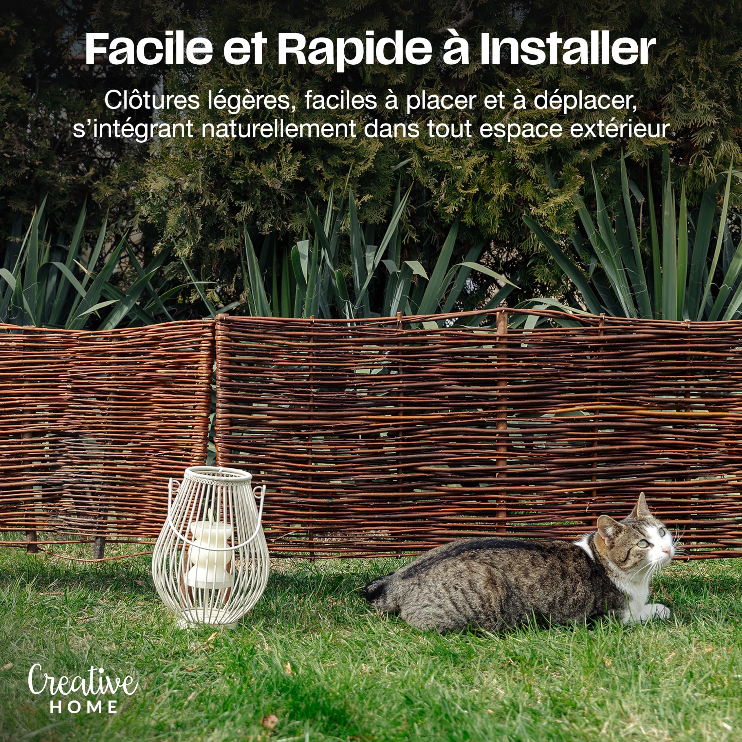 Creative Home Lot de 5 Bordure de Jardin en Saule | 60 x 50 cm (+/- 1 cm)