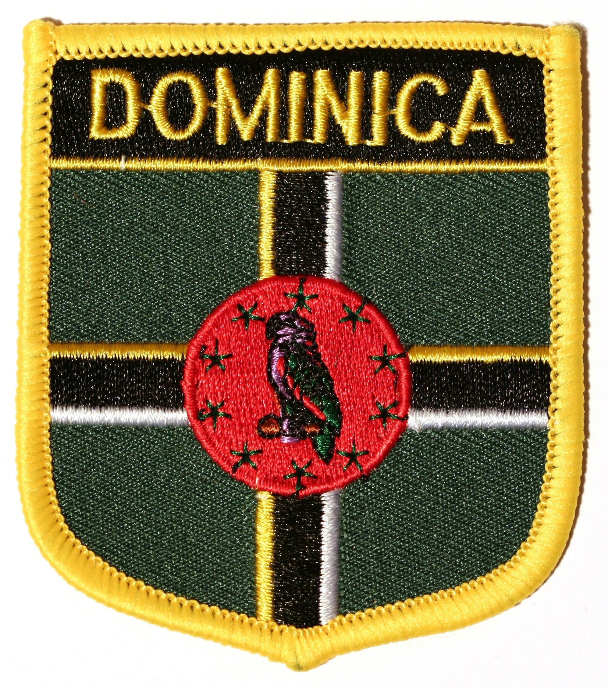 Buxton's Badges Men's Multiple Dominica Embroidered Shield Flag Patch
