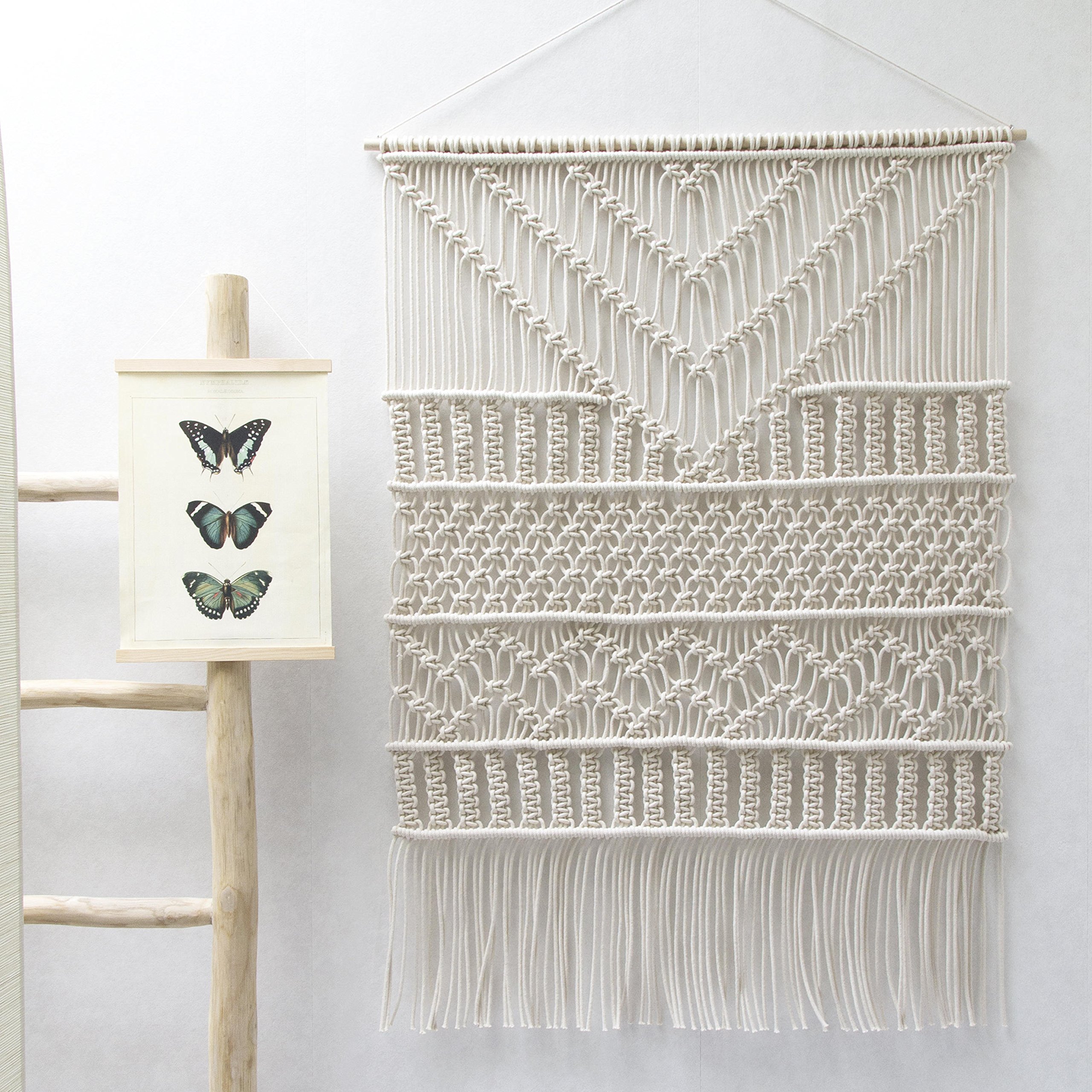 New Bohemian Macrame Wall Decor Boho Chic Style Macrame Wall Hanging 45 W"x 53"