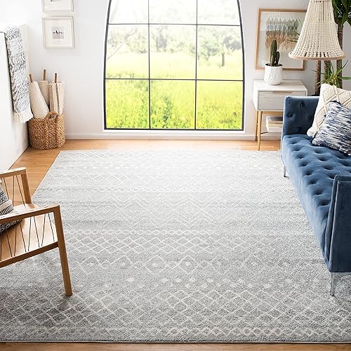 SAFAVIEH Madison Collection MAD798G - Alfombra marroquí, bohemia, envejecida, no desprende pelusa, para sala de estar, comedor y dormitorio, 10 x 14