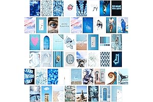 Blue Dorm Room Wall Collage Kit for VSCO Girls (50 Pcs)