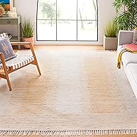 Vista 1 de Safavieh Montauk Collection MTK752A Alfombra pequeña de algodón tejida a mano, Algodón, Beige