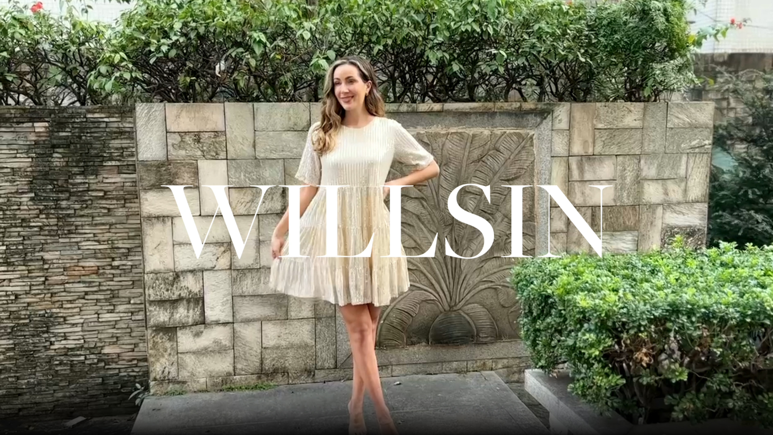 white sequin babydoll dress My Queen Sequin Baby Doll Dress VIRAL Champagne / L