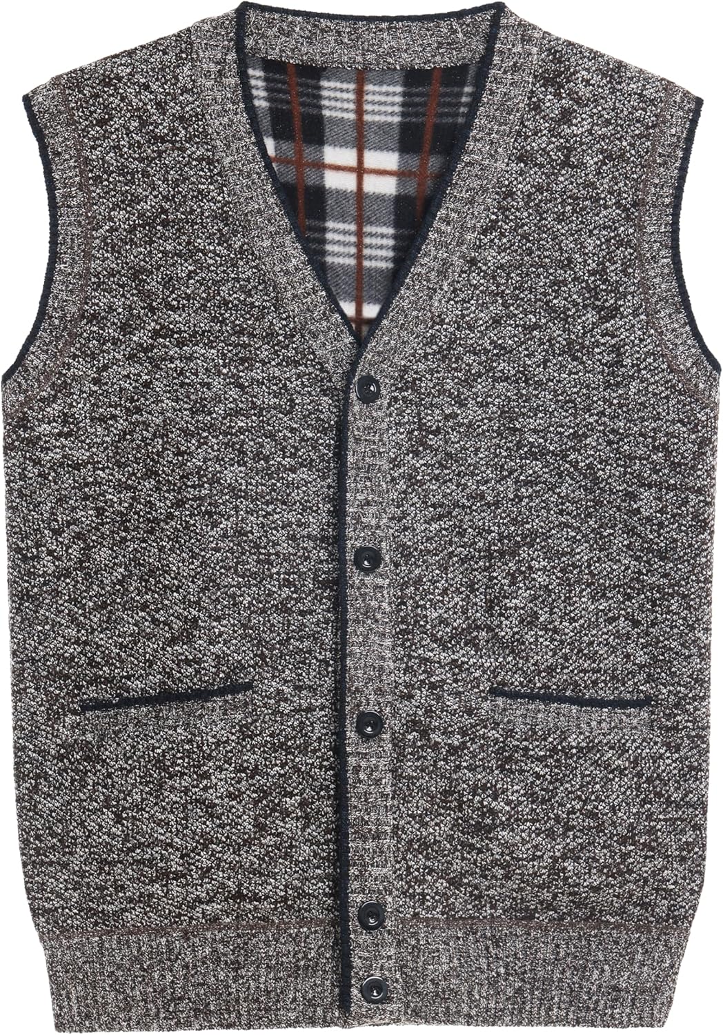 LemonGirl Men's Sleeveless Vests Cardigan Sweater V-Neck Vest Button Fit for Casual Wear - Image 2