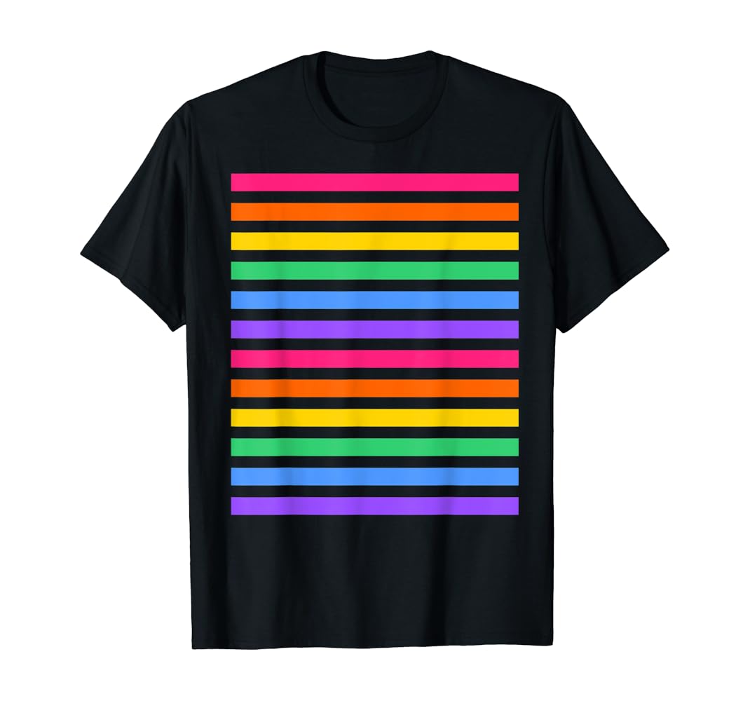 Rainbow striped shirt men Clearance