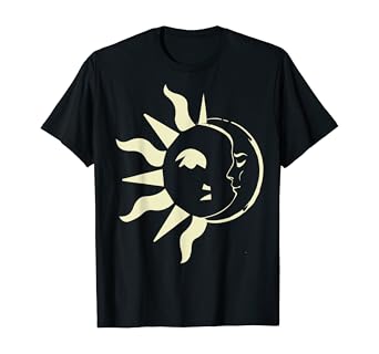 Amazon Com Sun And Moon Astronomy T Shirt Bohemian Face Hippie