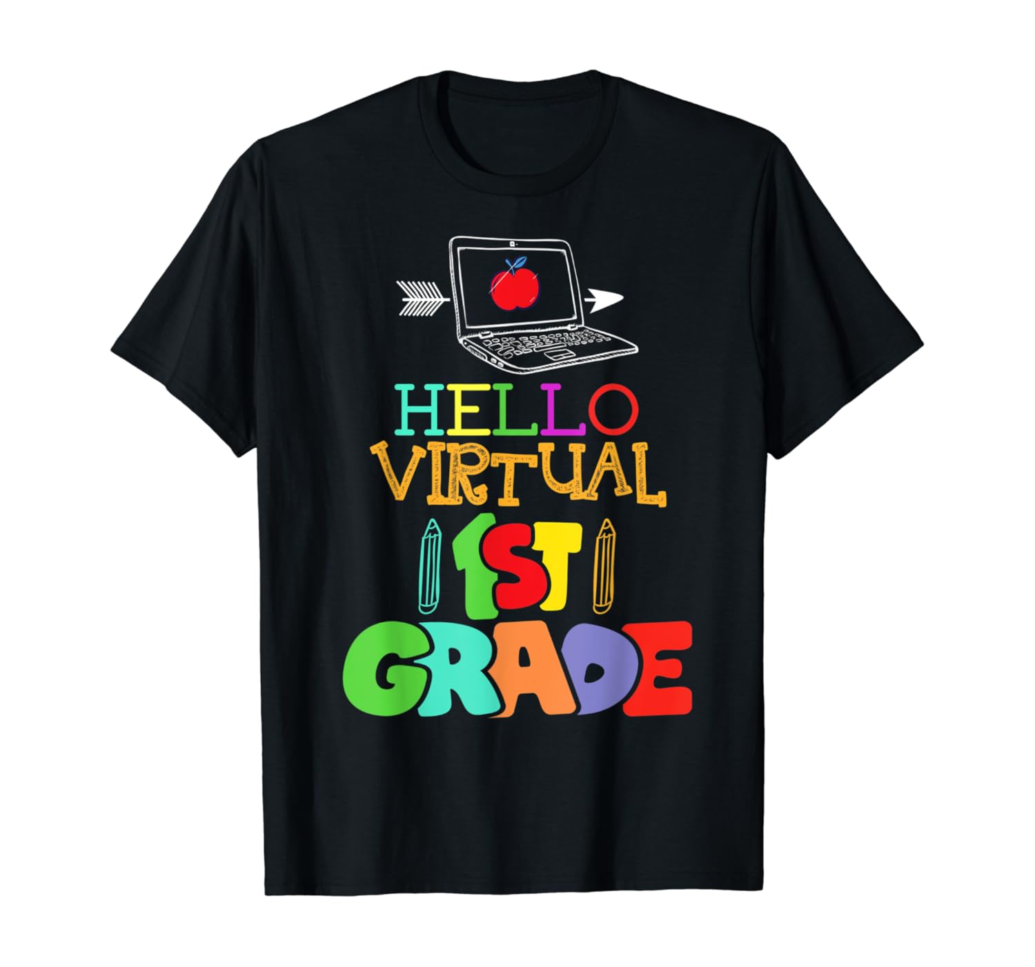 Hello Virtual 1st Grade Kids Students Teacher Boys Girls T-Shirt