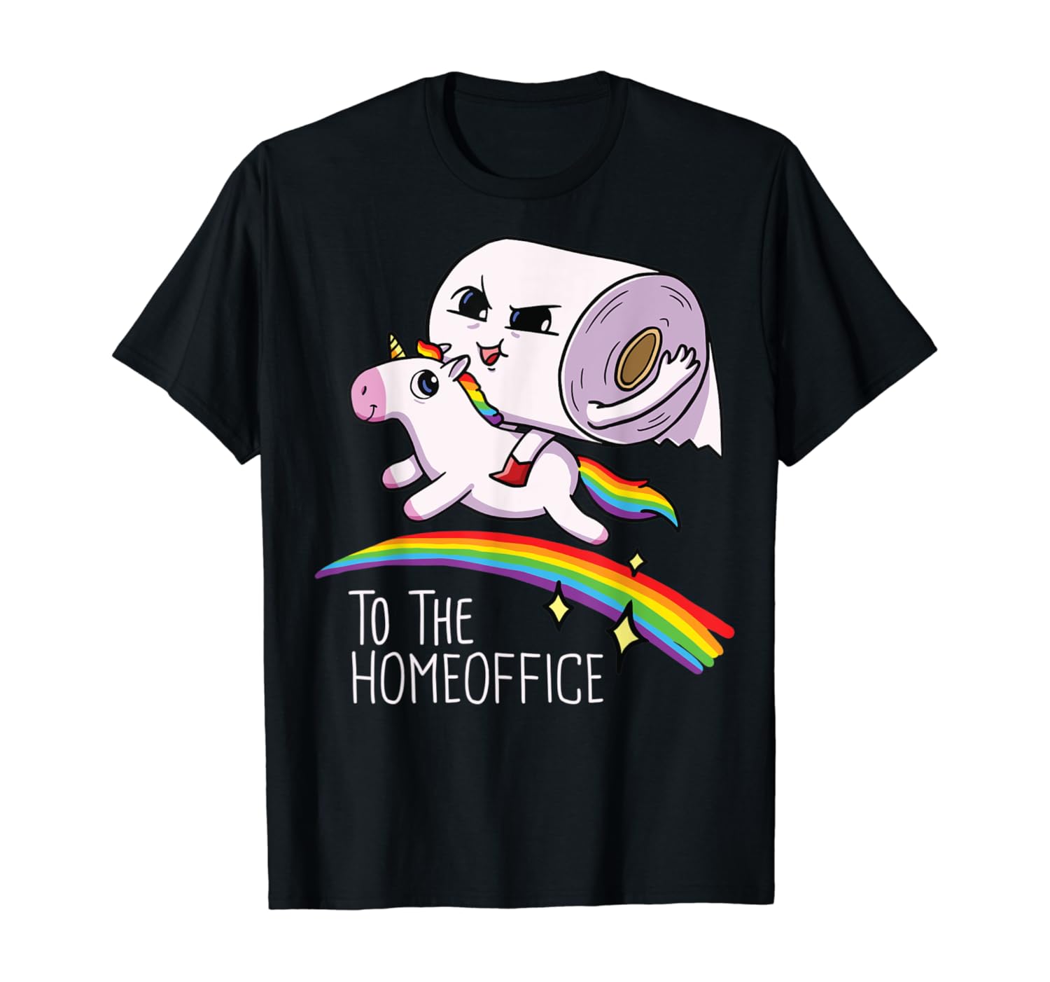 Toilet Paper Riding Unicorn TP Roll Shortage Fun Home Office T-Shirt