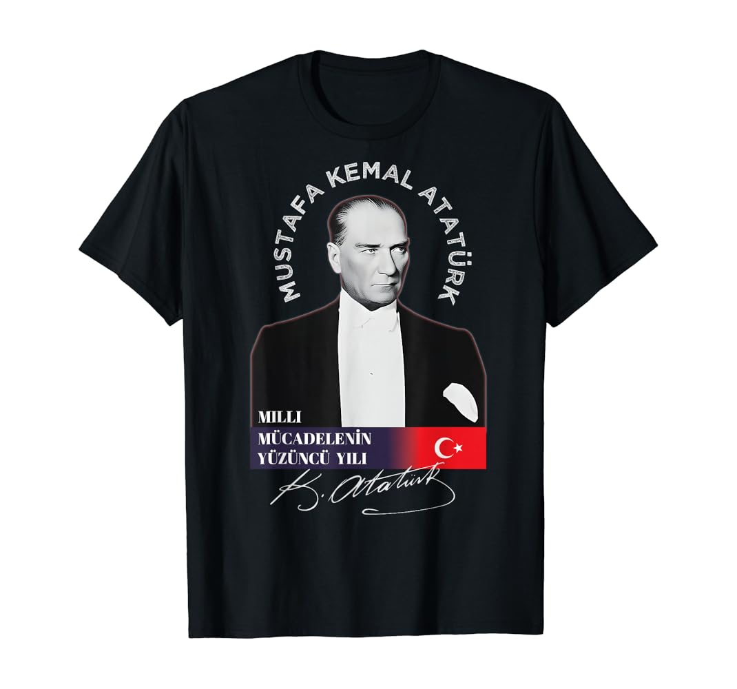 Mustafa Kemal Atatürk - Celebrazione dei 100 anni Maglietta : Amazon.it: Moda