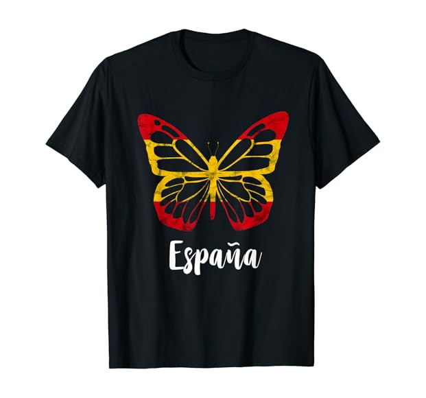España Mariposa España Bandera España Orgullo Español Español Camiseta :  Amazon.es: Moda