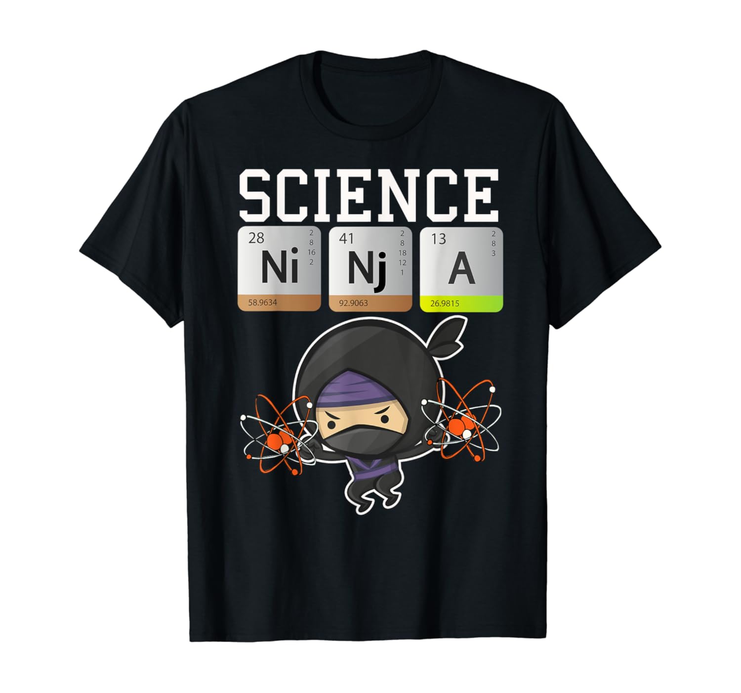 Science Ninja Design Funny Chemistry Elements Gift for Nerds T-Shirt