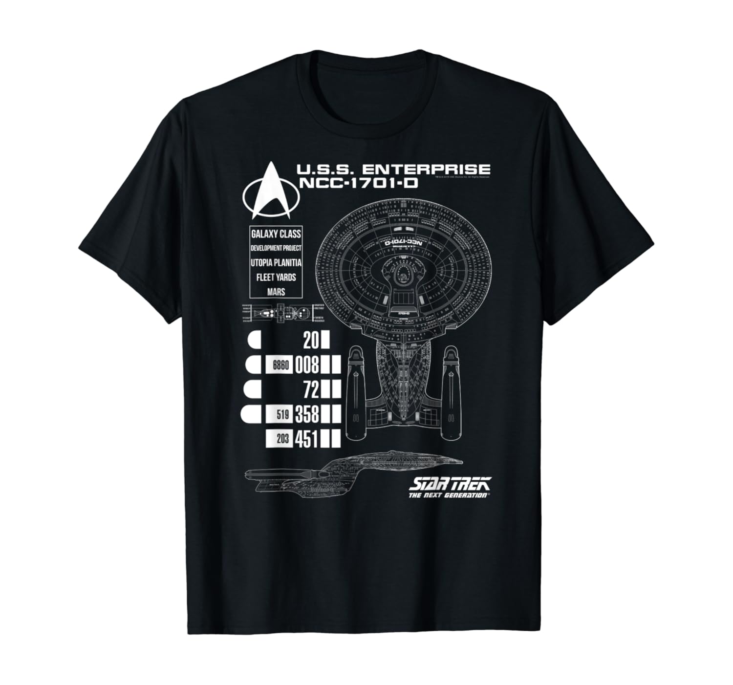 Star Trek Next Generation Enterprise Chart T-Shirt