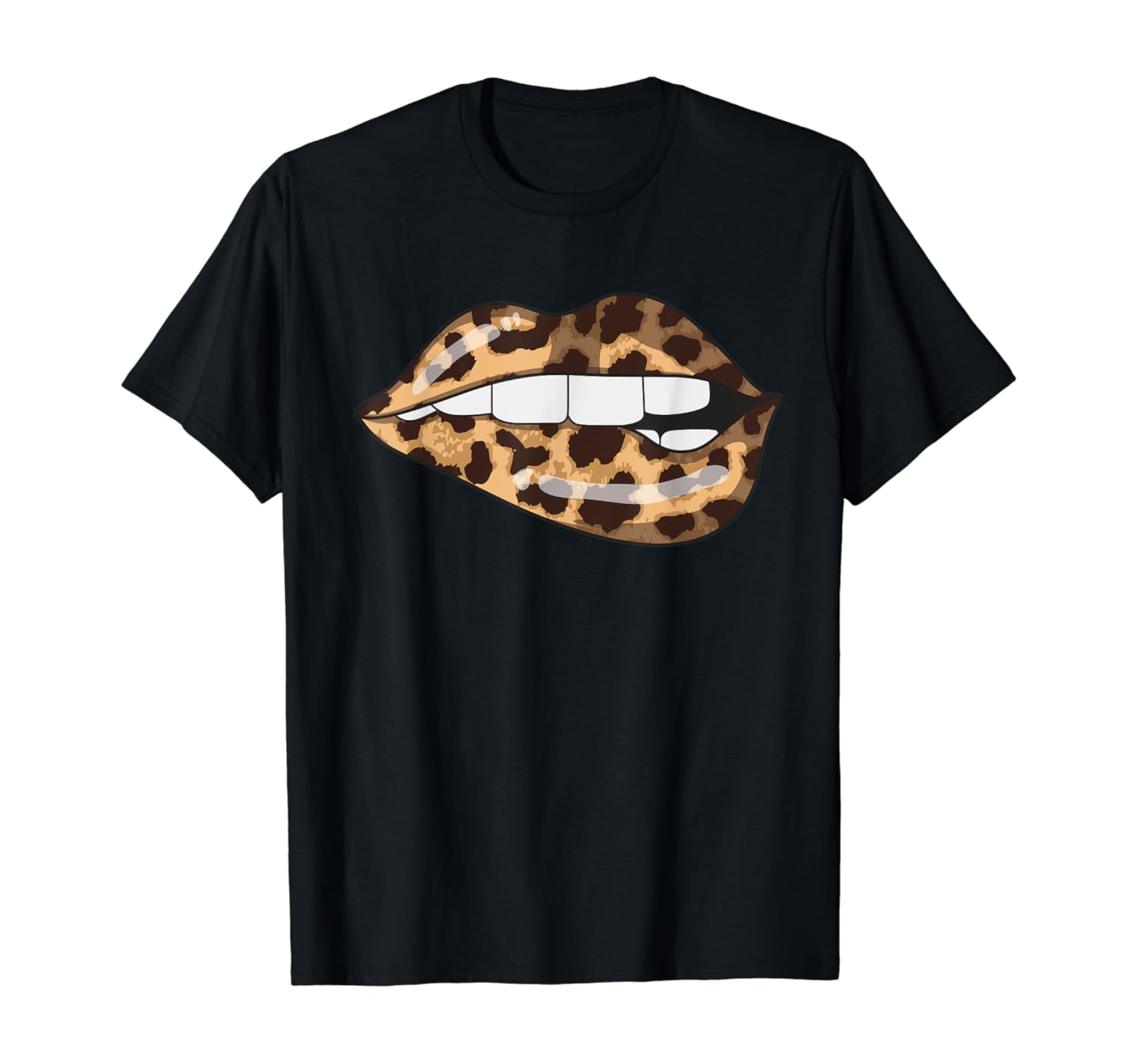 Leopard Lips Fashion Lip Art Design Print Gift T-Shirt