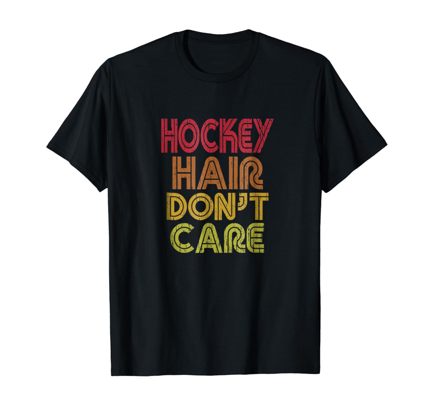 Hockey Hair Don't Care T-Shirt Funny Retro Tee Shirt