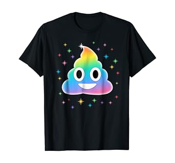 Amazon Com Rainbow Poop Emoji Magic Unicorn Poo Funny T Shirt Clothing