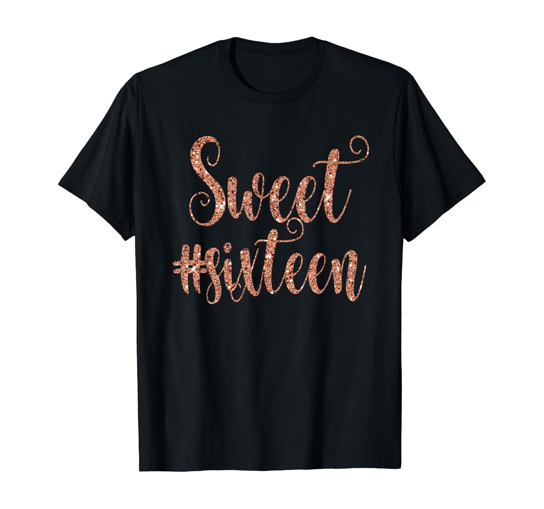 Sweet 16 shirts rose gold Clearance