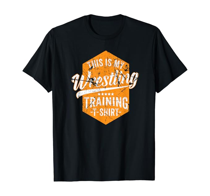 This is my Wrestling Training T-Shirt. Das ist mein Ringer Training T-Shirt. Das Training beim Ringen ist sehr anstrengend. Nachdem Training, ist die Sportbekleidung komplett nass. Nur wer das Ringen Training durchhält, kann von sich behaupten, dass er sportlich und fit ist. Das Ringer T-Shirt ist zusammen mit dem Ringertrikot und Ringerschuhe ein perfektes Ringen-Zubehör.