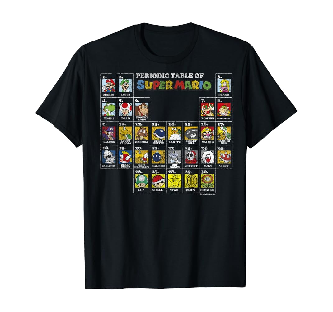 Mario periodic table shirt Clearance