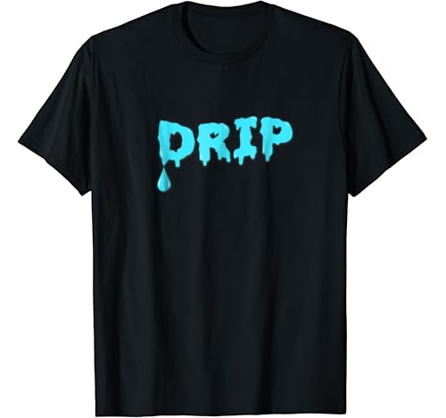 men paint drip print skinny shirt