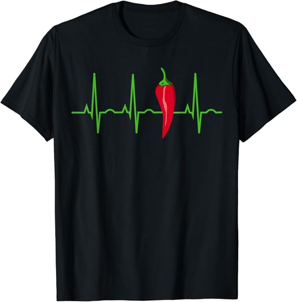 Chili Pepper Heartbeat Shirt - Chili Pepper Lover T-Shirt T-Shirt
