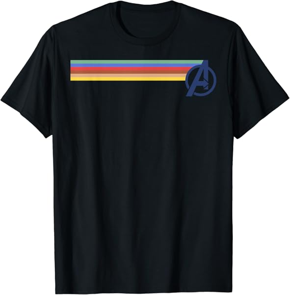 Marvel Avengers Rainbow Colors Classic Logo Graphic T-Shirt T-Shirt