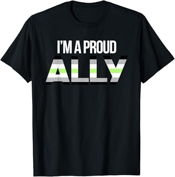 Amazon Com Proud Ally Agender Flag Lgbt Pride Flag Nb Gay Lesbian Love T Shirt Clothing Shoes Jewelry