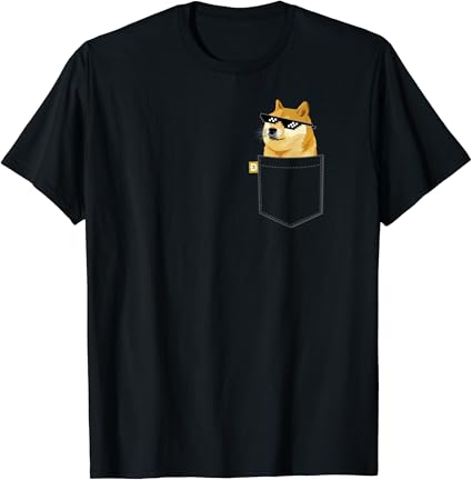 Doge coin Shirt Faux Pocket Shirt Dogecoin to the Moon T-Shirt