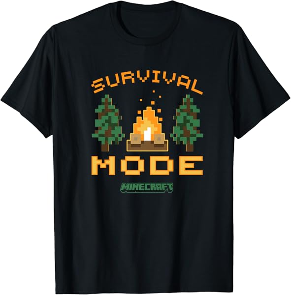 Minecraft Survival Mode Campfire In The Woods Premium T-Shirt
