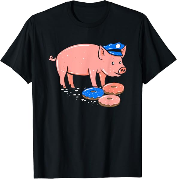Pig Cop T Shirt | Funny Police Officer Doughnut T-Shirt Gift T-Shirt