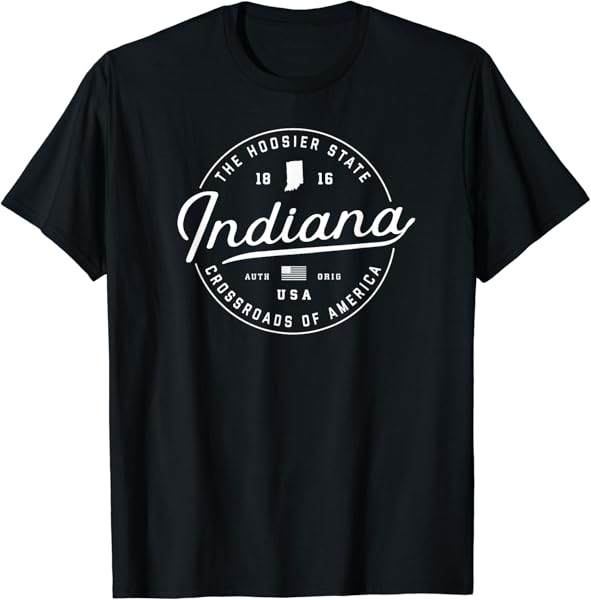 Indiana T-Shirt, US State Travel Vacation Shirts IN USA Tees T-Shirt