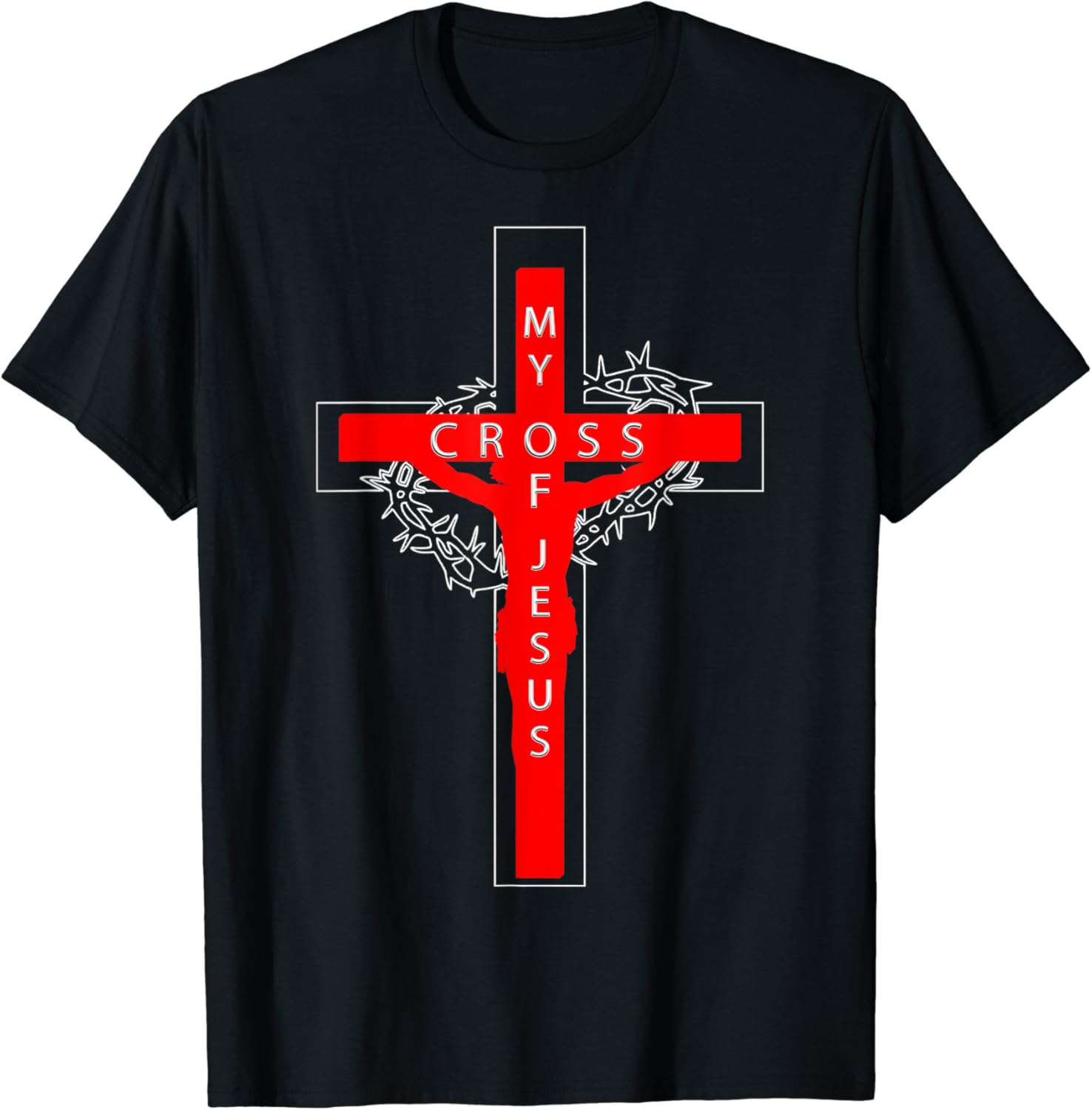 Cross T-Shirt : Amazon.co.uk: Fashion
