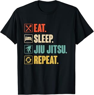 Eat Sleep Jiu jitsu RepeatEat Sleep Jiu-jitsu Repeat Funny Jiujitsu martial art combat T-Shirt