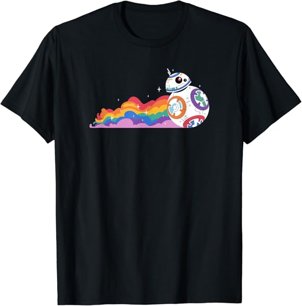 Star Wars Pride BB-8 Rainbow Smoke Galactic Logo T-Shirt