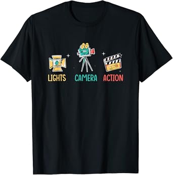 Lights camera action t shirt Clearance