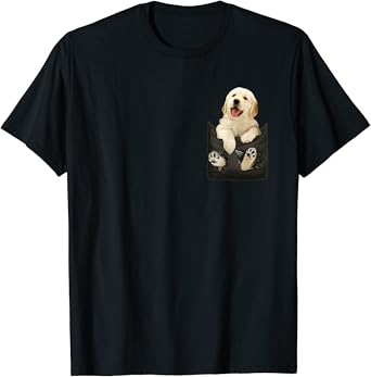 Golden retriever pocket t shirt Clearance