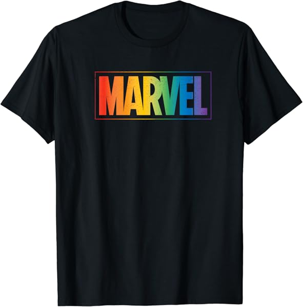 Marvel Logo in Rainbow Letters Premium T-Shirt