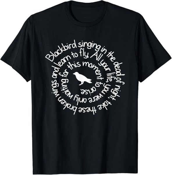 Blackbird sings in The Dead Of Night Blackbird T-Shirt
