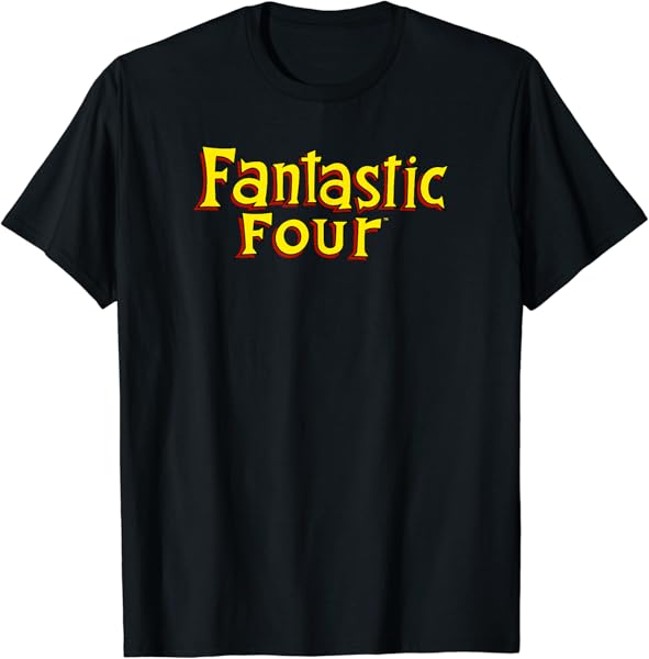 Marvel Fantastic Four Classic Vintage Comic Title Logo T-Shirt