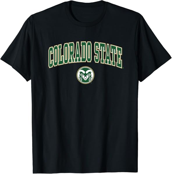 Colorado State Rams Arch Over Black Officially Licensed T-Shirt