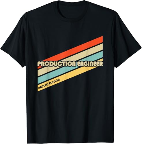Retro Vintage Production Engineer Limited Edition Job Title T-Shirt