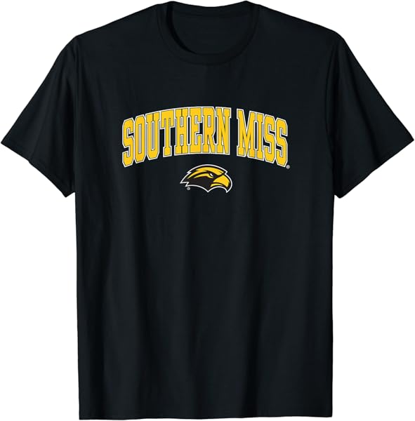 Southern Mississippi Golden Eagles Arch Over Black T-Shirt