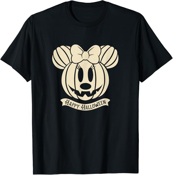 Disney Minnie Mouse Pumpkin Happy Halloween T-Shirt