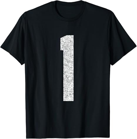 amazoncom number 1 jersey style distressed white print t shirt clothing
