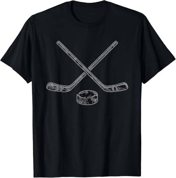 Dark Hockey Camo - Dark Camouflage Hockey Sticks T-Shirt